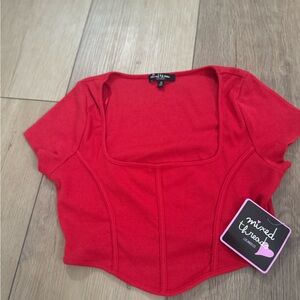 Corset style Ribbed Knit Crop Top